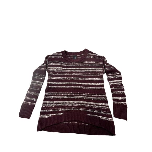 Calvin Klein Jeans Womens Medium Striped Burgundy Sweater Acrylic/Cotton Blend - Picture 1 of 12